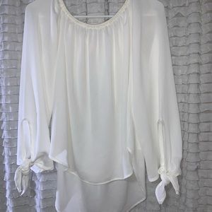 silky white blouse